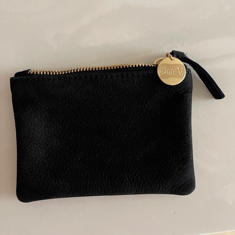 Clare V Coin Clutch Black Nubuck EUC